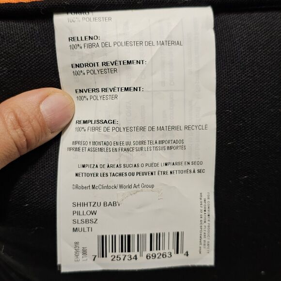 Robert McClintock Shih Tzu Baby Throw Pillow Dog Lover Gift 18" Vibrant Color - Picture 7 of 10